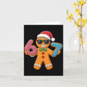 Funny Gingerbread Six Seven 67 Ice Cream Christmas Kaart (Gele Bloem)