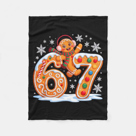 Funny Gingerbread Six Seven 67 Ice Cream Drip Chri Fleece Deken (Voorkant)