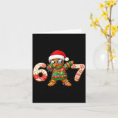 Funny Gingerbread Six Seven 67 Ice Cream Drip Chri Kaart (Gele Bloem)