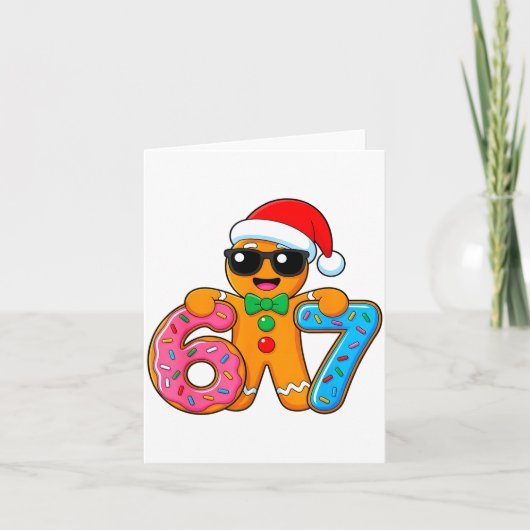 Funny Gingerbread Six Seven 67 Ice Cream Drip Chri Kaart (Voorkant)