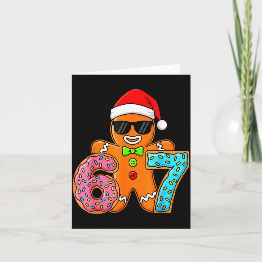 Funny Gingerbread Six Seven 67 Ice Cream Drip Chri Kaart (Voorkant)
