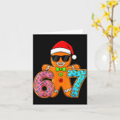 Funny Gingerbread Six Seven 67 Ice Cream Drip Chri Kaart (Gele Bloem)