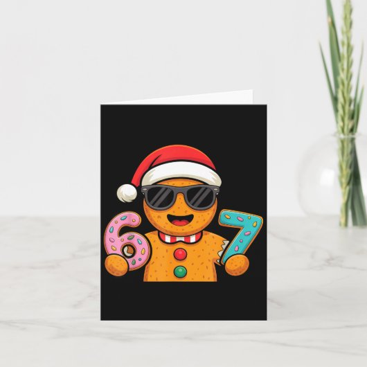 Funny Gingerbread Six Seven 67 Ice Cream Drip Chri Kaart (Voorkant)