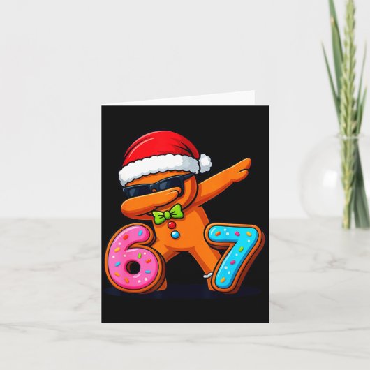 Funny Gingerbread Six Seven 67 Ice Cream Drip Chri Kaart (Voorkant)