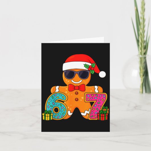 Funny Gingerbread Six Seven 67 Ice Cream Drip Chri Kaart (Voorkant)