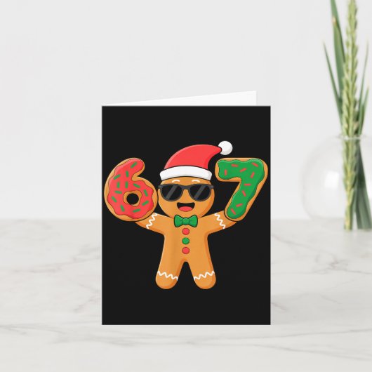 Funny Gingerbread Six Seven 67 Ice Cream Drip Chri Kaart (Voorkant)