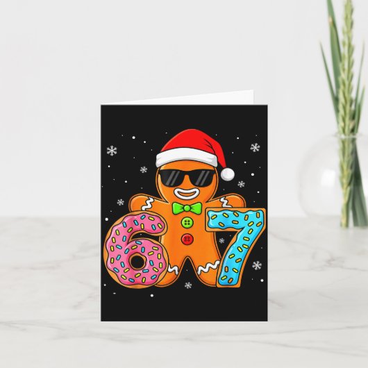 Funny Gingerbread Six Seven 67 Ice Cream Drip Chri Kaart (Voorkant)