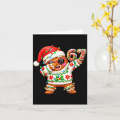 Funny Gingerbread Six Seven 67 Ice Cream Drip Chri Kaart (Gele Bloem)