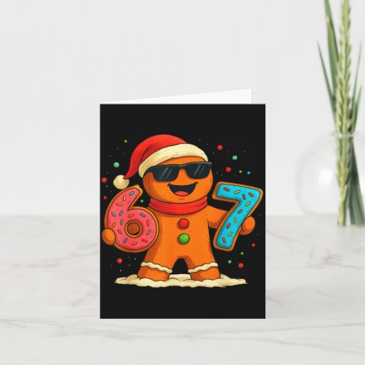 Funny Gingerbread Six Seven 67 Ice Cream Drip Chri Kaart (Voorkant)