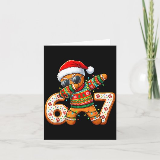 Funny Gingerbread Six Seven 67 Ice Cream Drip Chri Kaart (Voorkant)