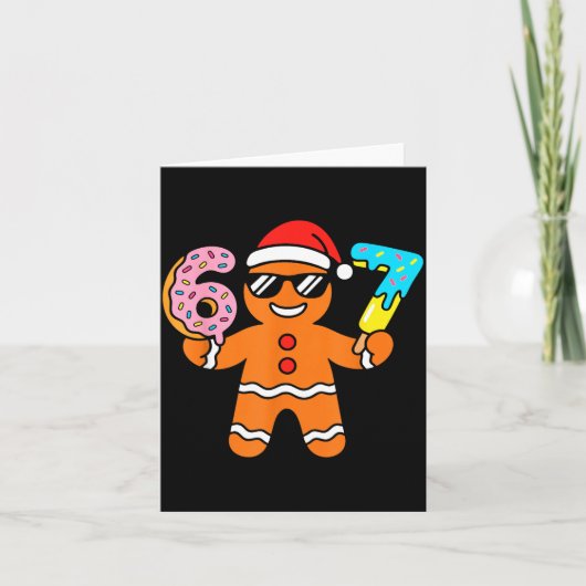 Funny Gingerbread Six Seven 67 Ice Cream Drip Chri Kaart (Voorkant)