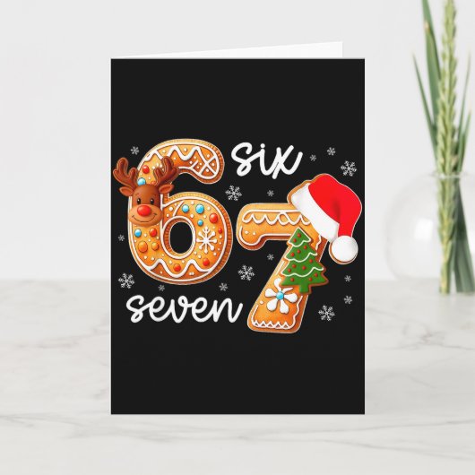 Funny Gingerbread Six Seven 67 Ice Cream Drip Chri Kaart (Voorkant)