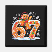 Funny Gingerbread Six Seven 67 Ice Cream Drip Chri Magneet (Voorkant)