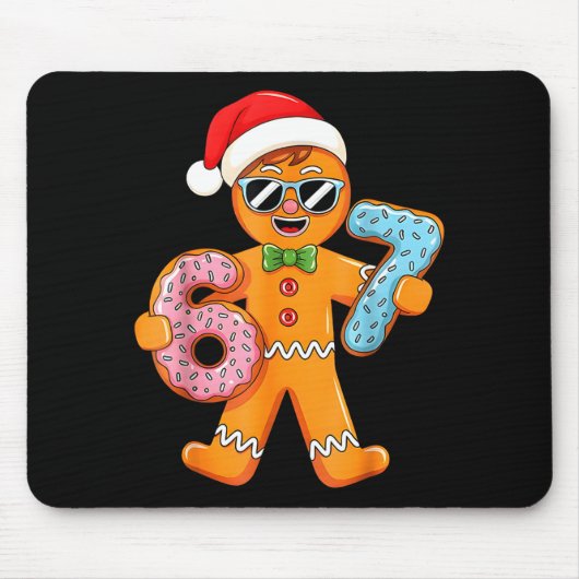 Funny Gingerbread Six Seven 67 Ice Cream Drip Chri Muismat (Voorkant)