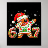 Funny Gingerbread Six Seven 67 Ice Cream Drip Chri Poster (Voorkant)