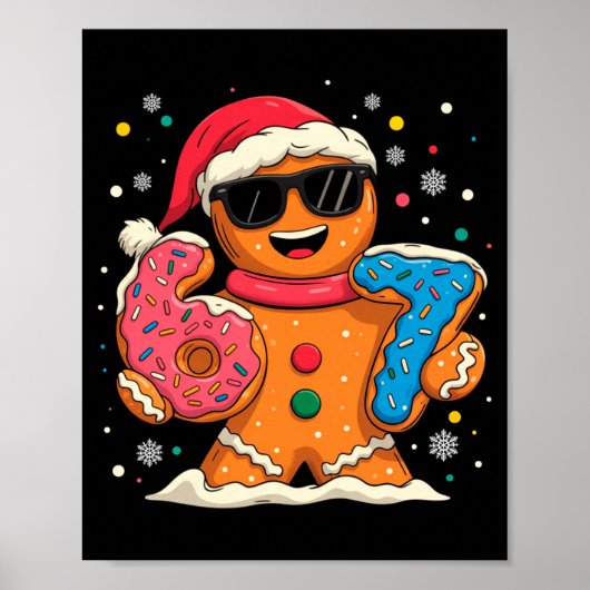 Funny Gingerbread Six Seven 67 Ice Cream Drip Chri Poster (Voorkant)
