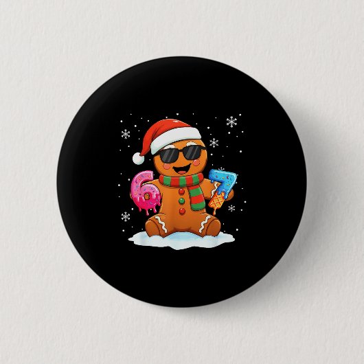 Funny Gingerbread Six Seven 67 Ice Cream Drip Chri Ronde Button 5,7 Cm (Voorkant)