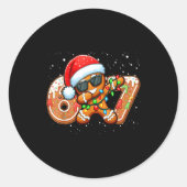 Funny Gingerbread Six Seven 67 Ice Cream Drip Chri Ronde Sticker (Voorkant)