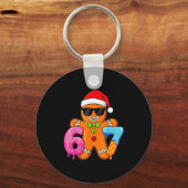 Funny Gingerbread Six Seven 67 Ice Cream Drip Chri Sleutelhanger (Voorkant)