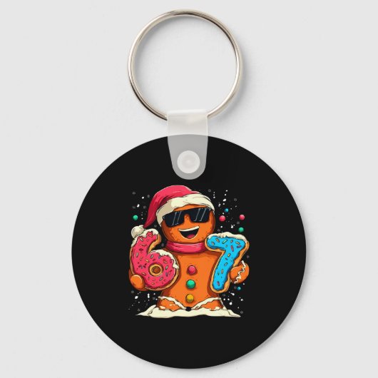 Funny Gingerbread Six Seven 67 Ice Cream Drip Chri Sleutelhanger (Voorkant)