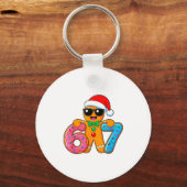 Funny Gingerbread Six Seven 67 Ice Cream Drip Chri Sleutelhanger (Voorkant)