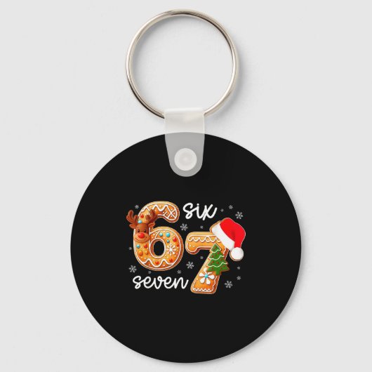 Funny Gingerbread Six Seven 67 Ice Cream Drip Chri Sleutelhanger (Voorkant)