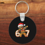 Funny Gingerbread Six Seven 67 Ice Cream Drip Chri Sleutelhanger (Voorkant)