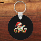 Funny Gingerbread Six Seven 67 Ice Cream Drip Chri Sleutelhanger (Voorkant)