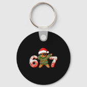 Funny Gingerbread Six Seven 67 Ice Cream Drip Chri Sleutelhanger (Voorkant)