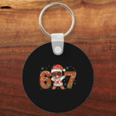 Funny Gingerbread Six Seven 67 Ice Cream Drip Chri Sleutelhanger (Voorkant)