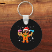 Funny Gingerbread Six Seven 67 Ice Cream Drip Chri Sleutelhanger (Voorkant)