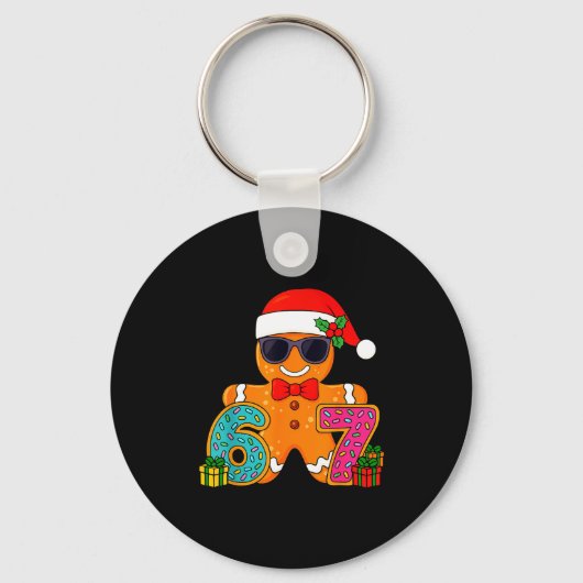 Funny Gingerbread Six Seven 67 Ice Cream Drip Chri Sleutelhanger (Voorkant)