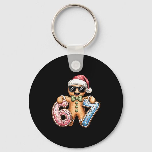 Funny Gingerbread Six Seven 67 Ice Cream Drip Chri Sleutelhanger (Voorkant)