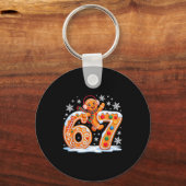 Funny Gingerbread Six Seven 67 Ice Cream Drip Chri Sleutelhanger (Voorkant)