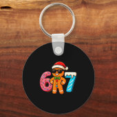 Funny Gingerbread Six Seven 67 Ice Cream Drip Chri Sleutelhanger (Voorkant)
