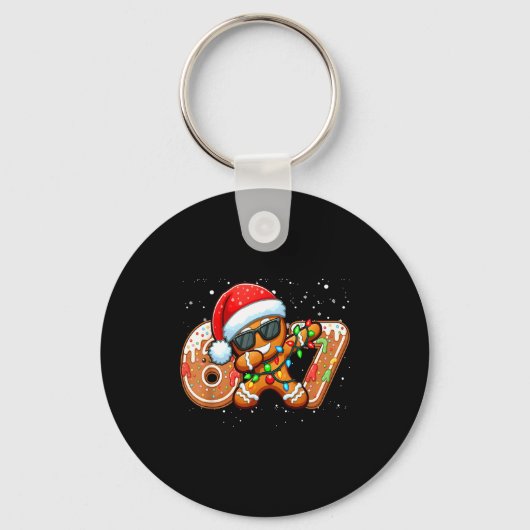 Funny Gingerbread Six Seven 67 Ice Cream Drip Chri Sleutelhanger (Voorkant)