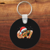 Funny Gingerbread Six Seven 67 Ice Cream Drip Chri Sleutelhanger (Voorkant)