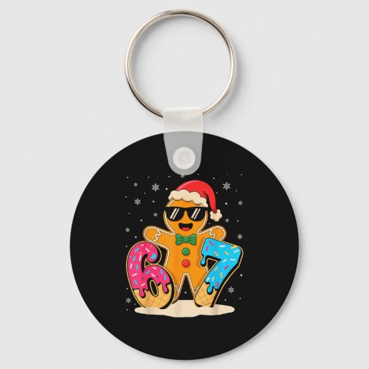 Funny Gingerbread Six Seven 67 Ice Cream Drip Chri Sleutelhanger (Voorkant)