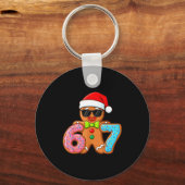 Funny Gingerbread Six Seven 67 Ice Cream Drip Chri Sleutelhanger (Voorkant)