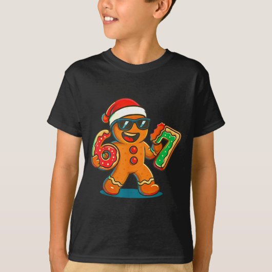 Funny Gingerbread Six Seven 67 Ice Cream Drip Chri T-shirt (Voorkant)