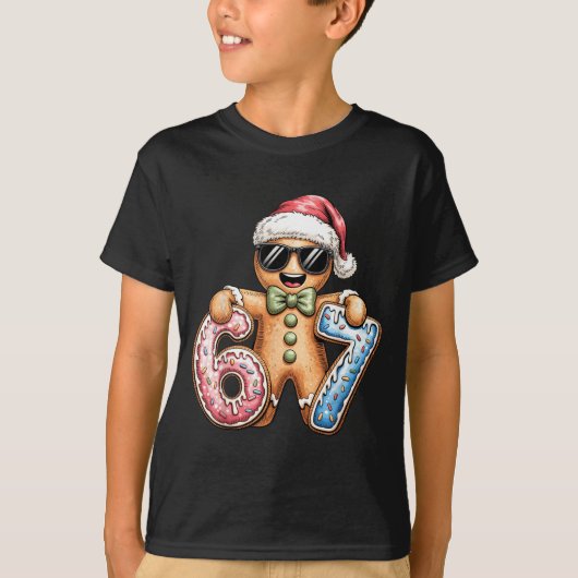Funny Gingerbread Six Seven 67 Ice Cream Drip Chri T-shirt (Voorkant)
