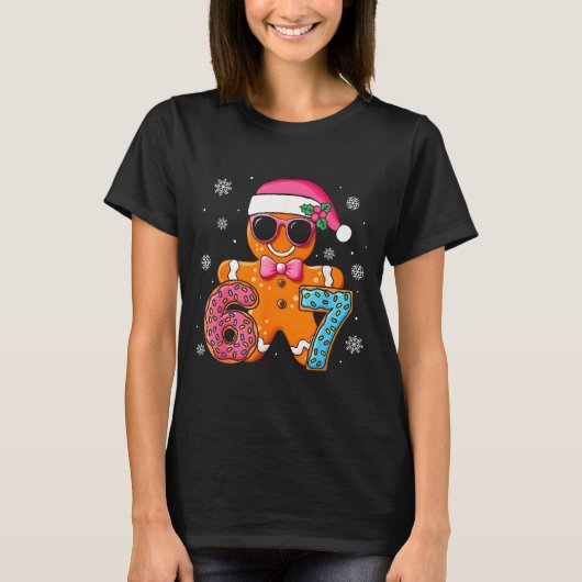 Funny Gingerbread Six Seven 67 Ice Cream Drip Chri T-shirt (Voorkant)