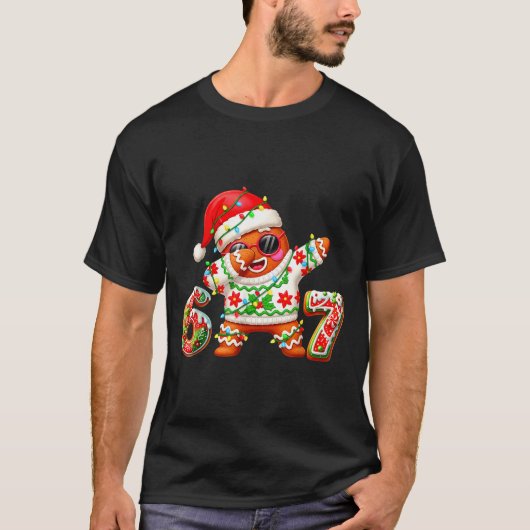 Funny Gingerbread Six Seven 67 Ice Cream Drip Chri T-shirt (Voorkant)