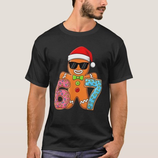 Funny Gingerbread Six Seven 67 Ice Cream Drip Chri T-shirt (Voorkant)