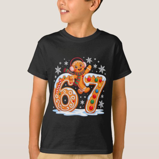 Funny Gingerbread Six Seven 67 Ice Cream Drip Chri T-shirt (Voorkant)