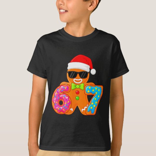 Funny Gingerbread Six Seven 67 Ice Cream Drip Chri T-shirt (Voorkant)