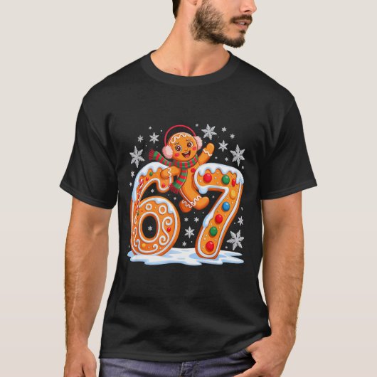 Funny Gingerbread Six Seven 67 Ice Cream Drip Chri T-shirt (Voorkant)