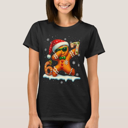 Funny Gingerbread Six Seven 67 Ice Cream Drip Chri T-shirt (Voorkant)