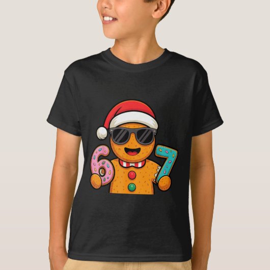 Funny Gingerbread Six Seven 67 Ice Cream Drip Chri T-shirt (Voorkant)