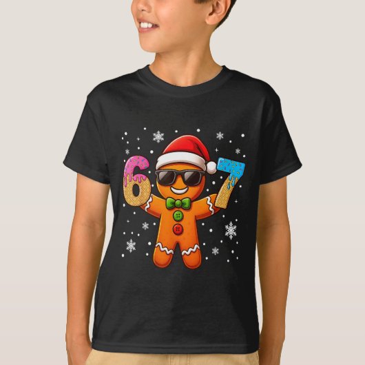 Funny Gingerbread Six Seven 67 Ice Cream Drip Chri T-shirt (Voorkant)